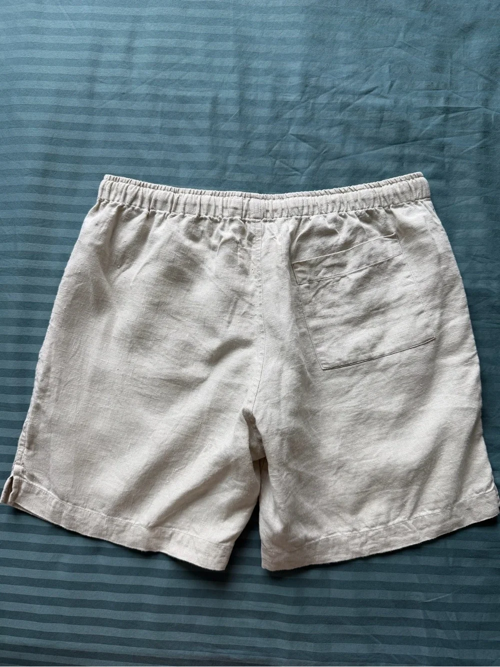 Alex Crane Bo Shorts Bone Men’s Size M 100% Linen Drawstring Shorts